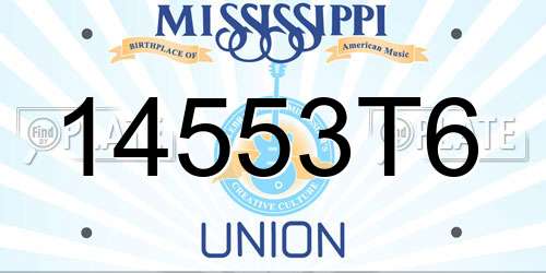 14553T6 Mississippi License Plate