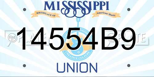 14554B9 Mississippi License Plate