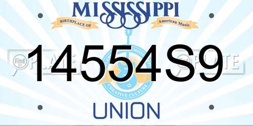 14554S9 Mississippi License Plate
