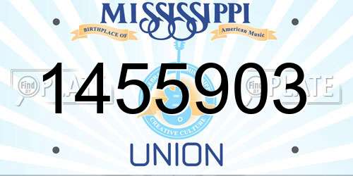 1455903 Mississippi License Plate
