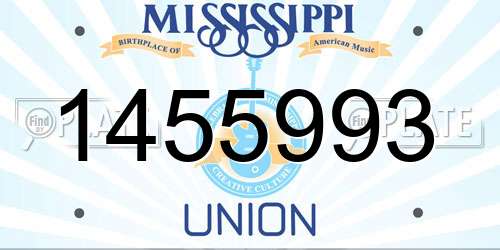 1455993 Mississippi License Plate
