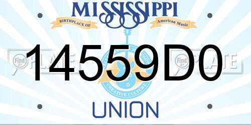 14559D0 Mississippi License Plate