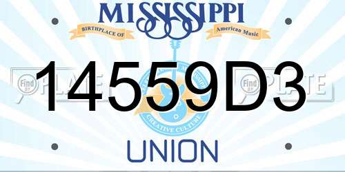 14559D3 Mississippi License Plate
