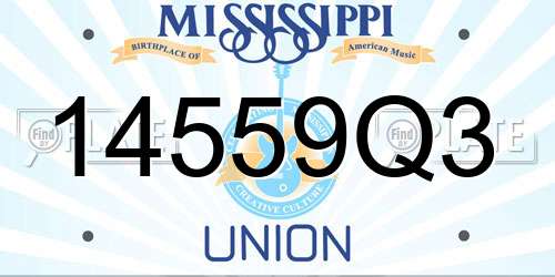 14559Q3 Mississippi License Plate