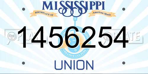 1456254 Mississippi License Plate