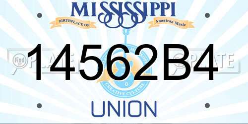 14562B4 Mississippi License Plate