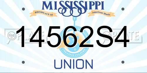 14562S4 Mississippi License Plate