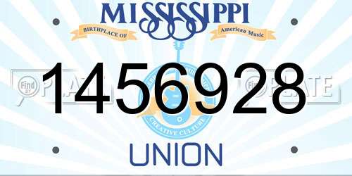 1456928 Mississippi License Plate
