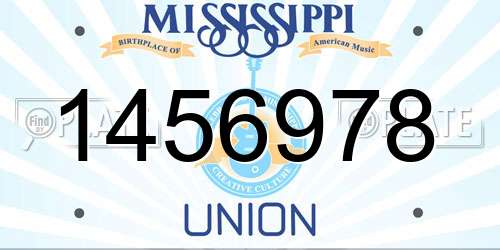 1456978 Mississippi License Plate