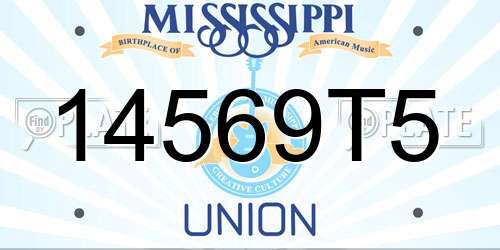 14569T5 Mississippi License Plate