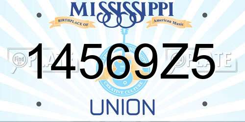 14569Z5 Mississippi License Plate