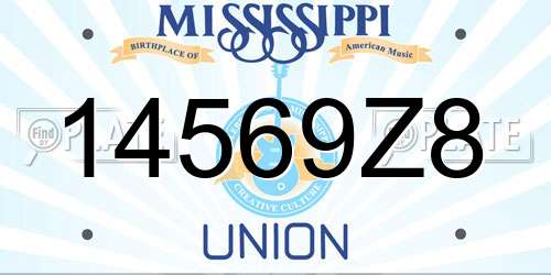 14569Z8 Mississippi License Plate