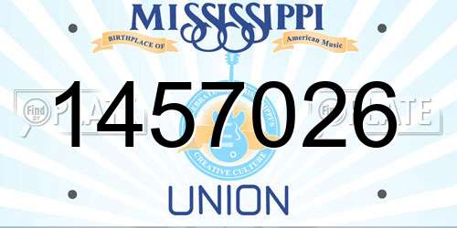 1457026 Mississippi License Plate