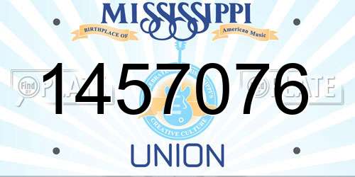 1457076 Mississippi License Plate
