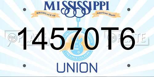 14570T6 Mississippi License Plate