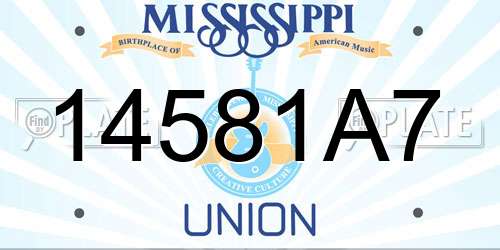 14581A7 Mississippi License Plate