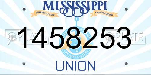 1458253 Mississippi License Plate