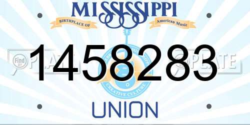 1458283 Mississippi License Plate