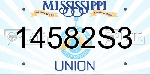 14582S3 Mississippi License Plate