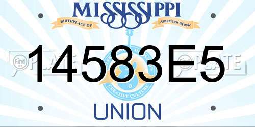 14583E5 Mississippi License Plate