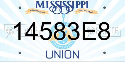 14583E8 Mississippi License Plate