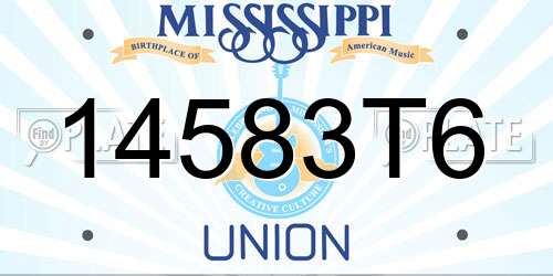 14583T6 Mississippi License Plate