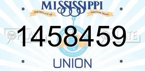 1458459 Mississippi License Plate