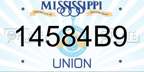 14584B9 Mississippi License Plate