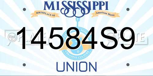 14584S9 Mississippi License Plate