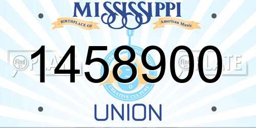 1458900 Mississippi License Plate