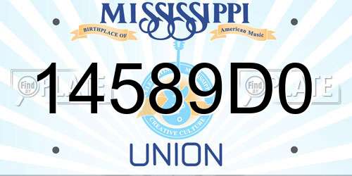 14589D0 Mississippi License Plate