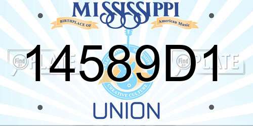 14589D1 Mississippi License Plate
