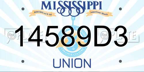 14589D3 Mississippi License Plate