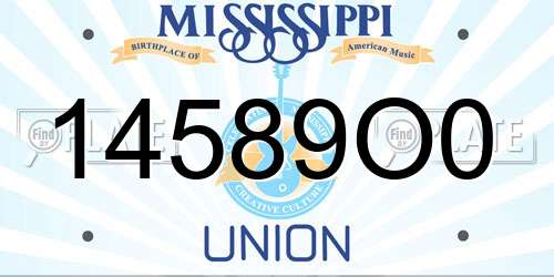14589O0 Mississippi License Plate