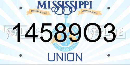14589O3 Mississippi License Plate