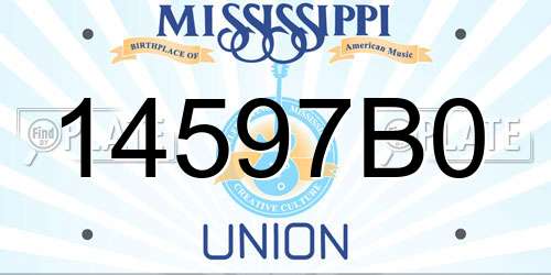 14597B0 Mississippi License Plate