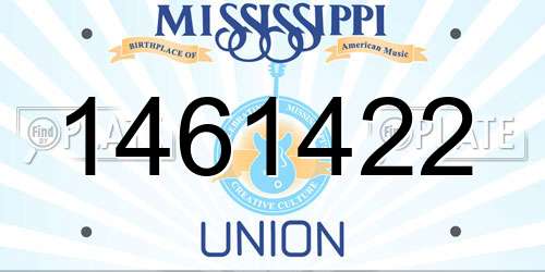 1461422 Mississippi License Plate