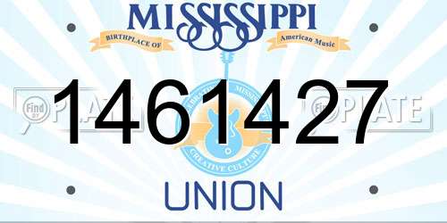 1461427 Mississippi License Plate