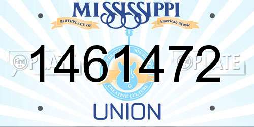 1461472 Mississippi License Plate