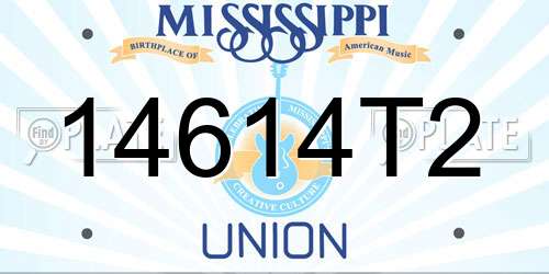 14614T2 Mississippi License Plate