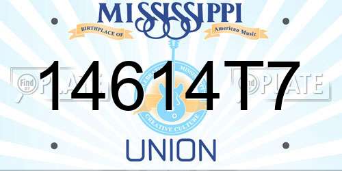 14614T7 Mississippi License Plate