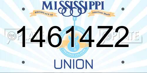 14614Z2 Mississippi License Plate