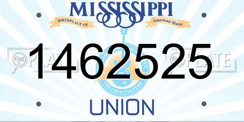 1462525 Mississippi License Plate