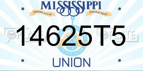 14625T5 Mississippi License Plate