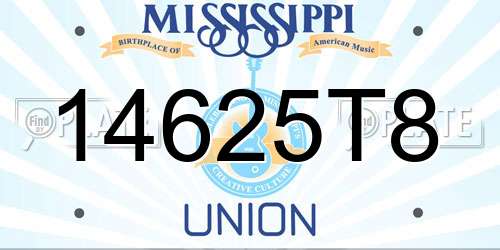 14625T8 Mississippi License Plate