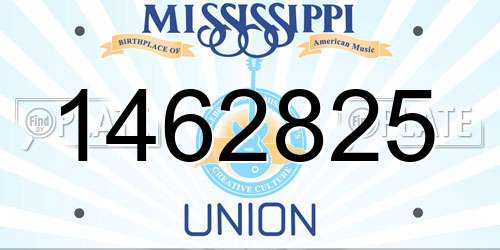 1462825 Mississippi License Plate