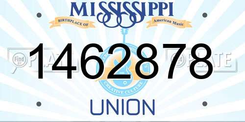 1462878 Mississippi License Plate