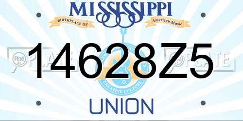 14628Z5 Mississippi License Plate