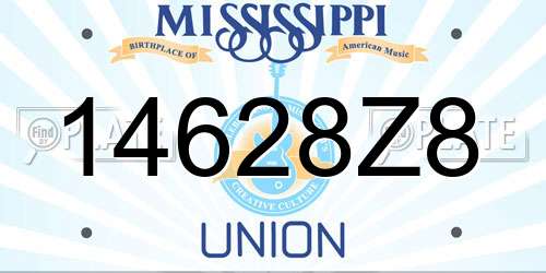 14628Z8 Mississippi License Plate