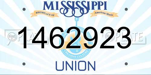 1462923 Mississippi License Plate